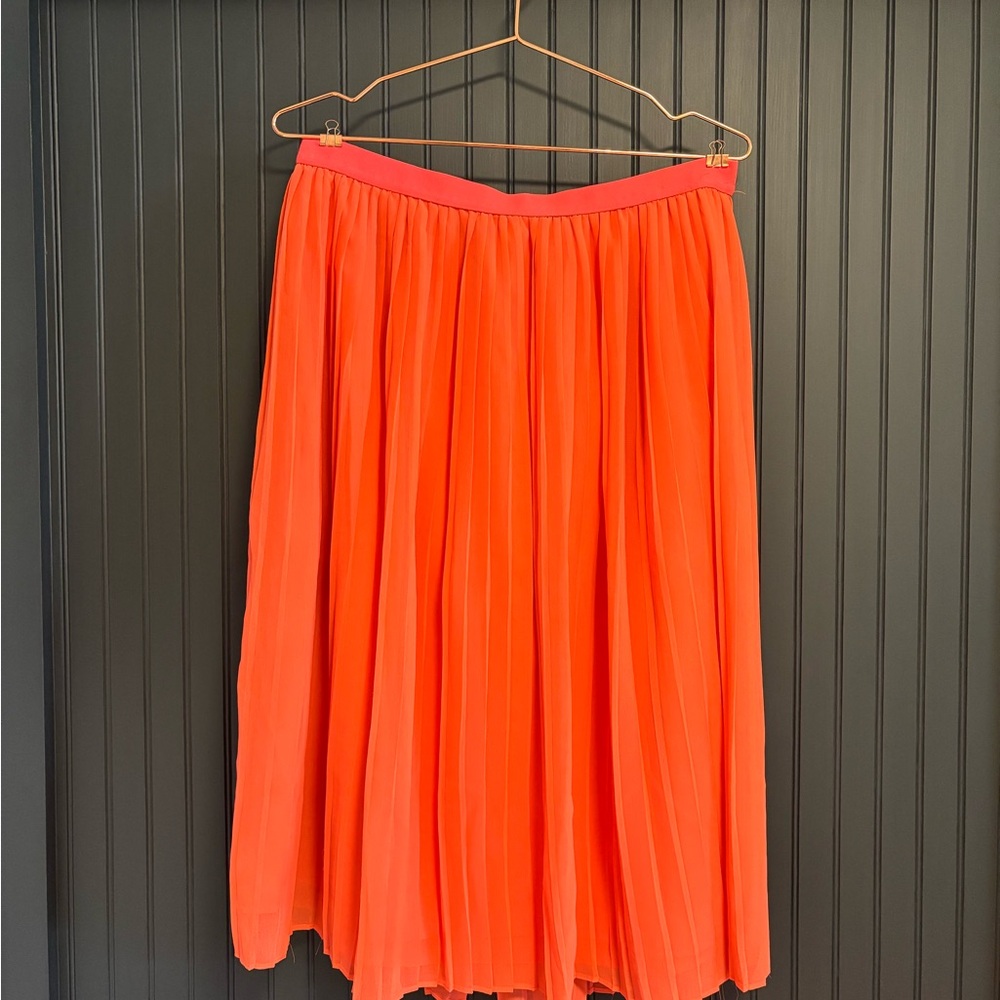 A New Day Vibrant Coral Pleated Skirt XL